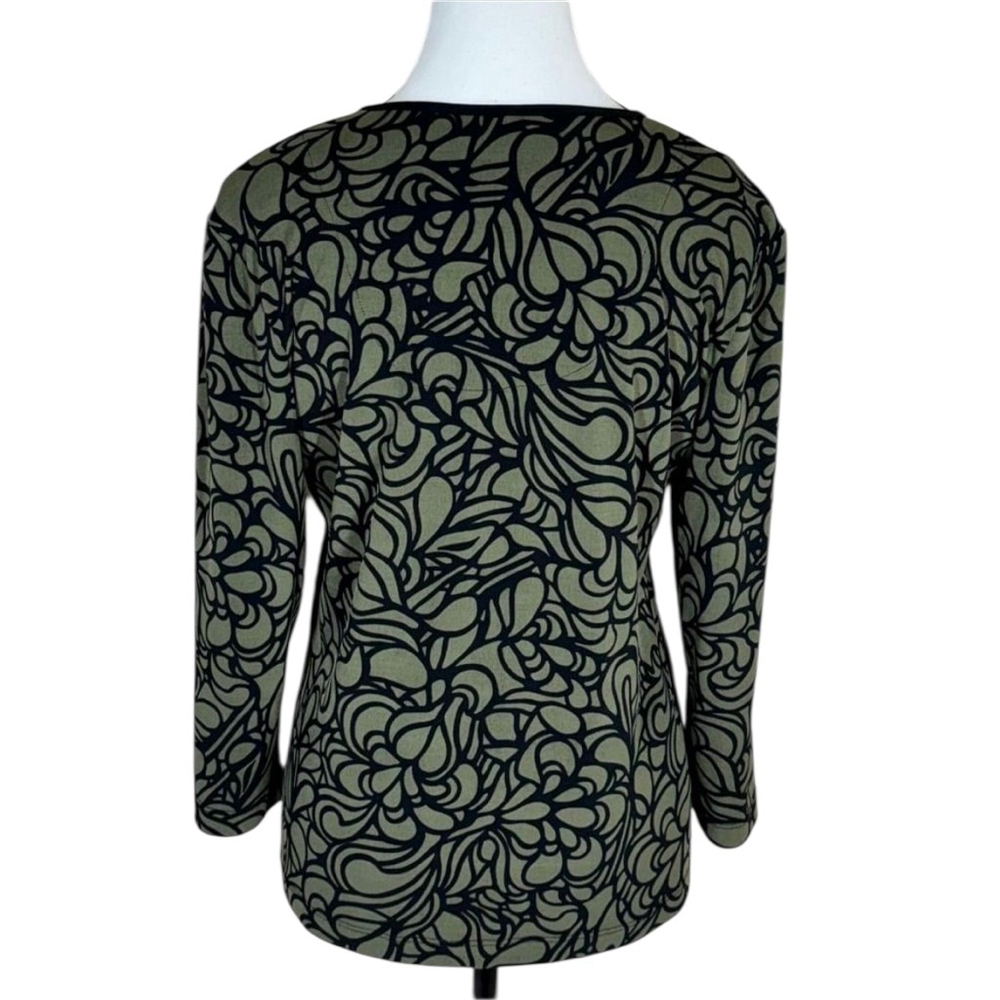 Chico's Gray Floral V-Neck Blouse Made in USA Size S - Picture 3 of 9